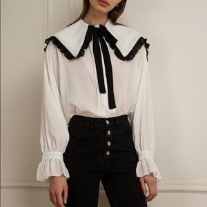 Pussy-Bow Chiffon Blouse - Pixie Market